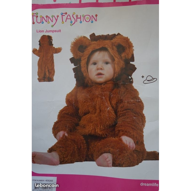DEGUISEMENT LION POILU ENTIER TAILLE  104 DEGUISEMENT LION POILU ENTIER TAILLE  104