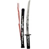 EPEE NINJA NOIR DECOR ARGENT LACET ROUGE