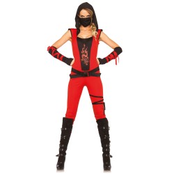 DEGUISEMENT NINJA ASSASIN ROUGE FEMME TAILLE S