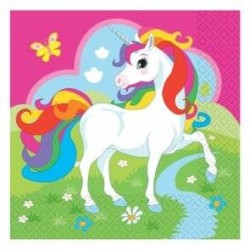 20 SERVIETTES LICORNE 33X33 CM