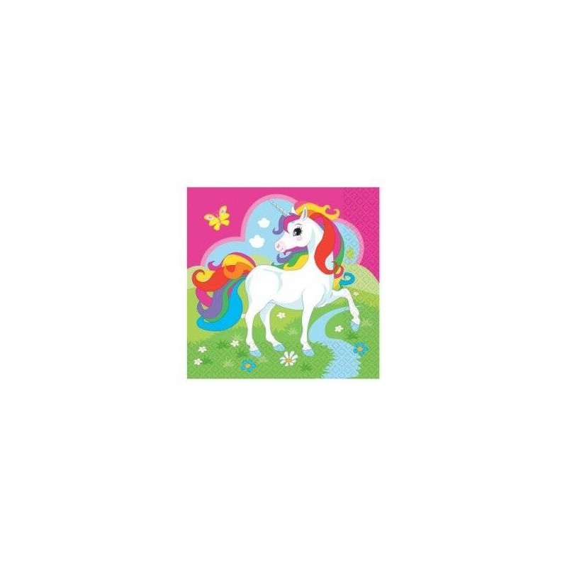 20 SERVIETTES LICORNE 33X33 CM