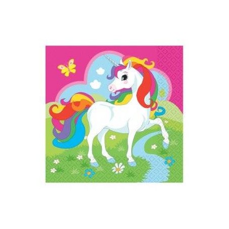 20 SERVIETTES LICORNE 33X33 CM