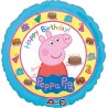 BALLON METALLIQUE ROND PEPPA PIG 43 CM HAPPY BIRTHDAY