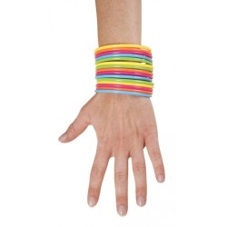 15 BRACELETS  MULTICOLORES COULEURS FLUO