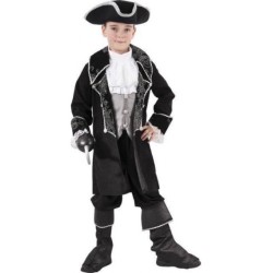 DEGUISEMENT PIRATE VESTE NOIRE OU MARQUIS TAILLE 7/9 ANS