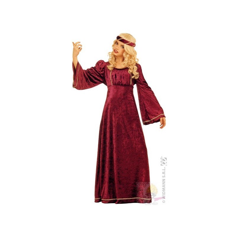 DEGUISEMENT ROBE MEDIEVALE BORDEAUX JULIETTE TAILLE 128 DEGUISEMENT ROBE MEDIEVALE BORDEAUX JULIETTE TAILLE 128