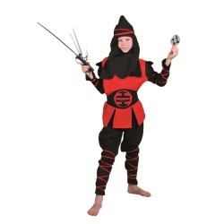 DEGUISEMENT NINJA ROUGE ET NOIR TAILLE 6 ANS