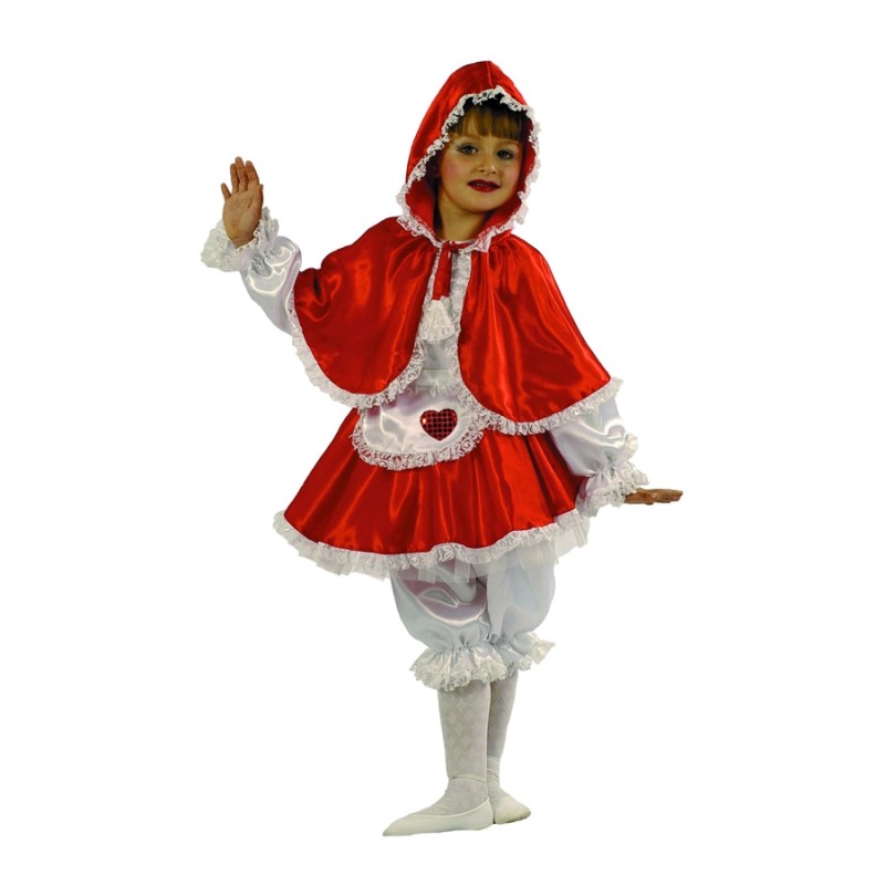 DEGUISEMENT CHAPERON ROUGE TABLIER EN COEUR TAILLE 6 ANS