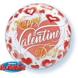 BALLON BUBBLE HAPPY VALENTINE'S DAY 56 CM