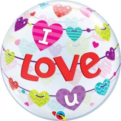 BALLON BUBBLE TRANSPARENT LOVE 56 CM