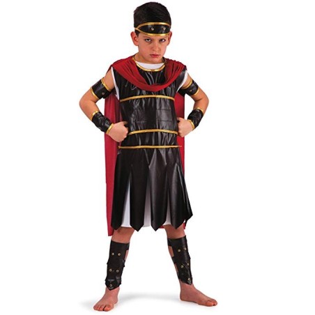 DEGUISEMENT GLADIATORE MASSIMO NOIR ET OR TAILLE 6-7 ANS 