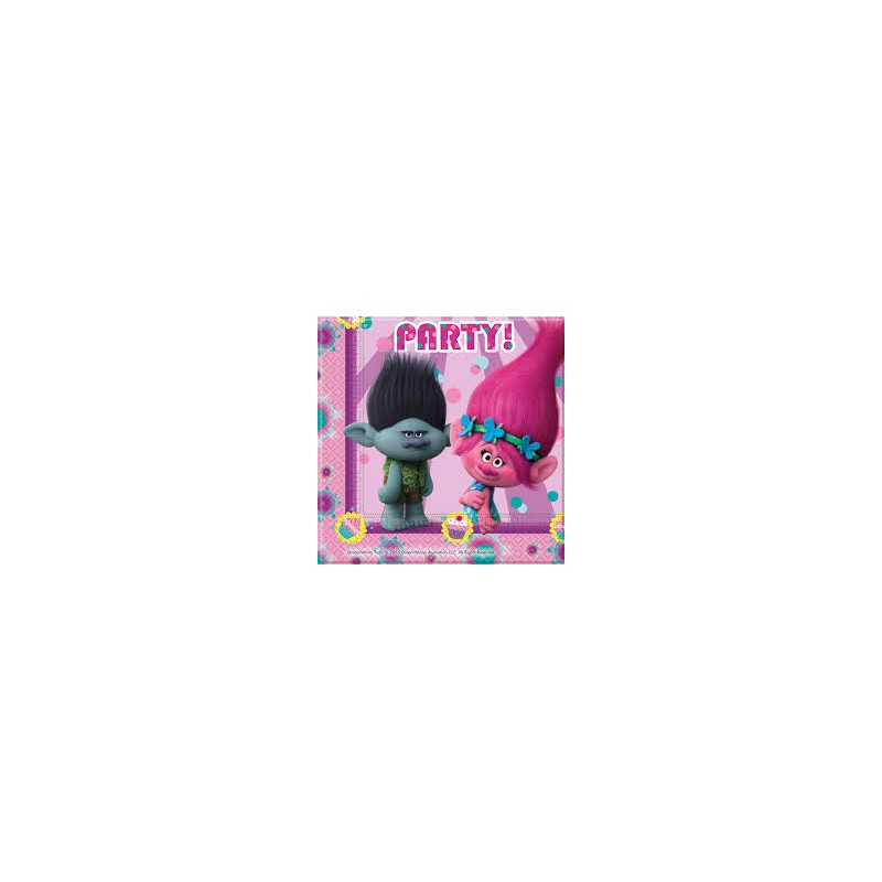 20 SERVIETTES TROLLS PARTY 33 X 33 CM 