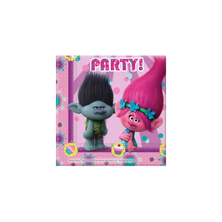 20 SERVIETTES TROLLS PARTY 33 X 33 CM 