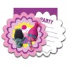 6 CARTES D'INVITATIONS TROLLS PARTY