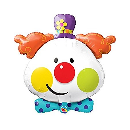 BALLON METALLIQUE TETE DE CLOWN 91 CM