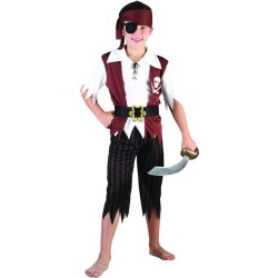 DEGUISEMENT PIRATE CORSAIRE MARRON 1ER PRIX TAILLE 7/9 ANS