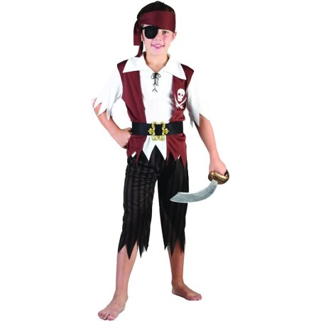 DEGUISEMENT PIRATE CORSAIRE MARRON 1ER PRIX TAILLE 7/9 ANS