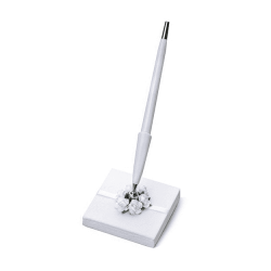 STYLO ET PORTE STYLO ROSES BLANCHES