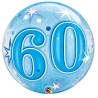 BALLON BUBBLES CHIFFRE 60 BLEU 56 CM