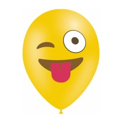 10 BALLONS LATEX EMOTICONES CLIN D'OEIL 30 CM