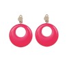 PAIRE DE BOUCLES D'OREILLES FLUO ROSE