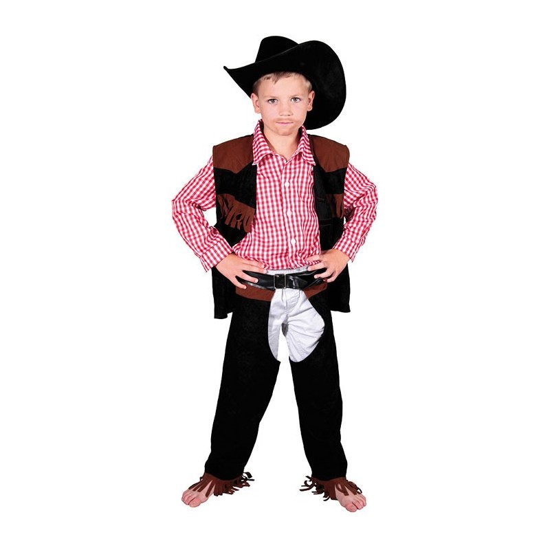 DEGUISEMENT COWBOY CHEMISE GILET CHAPS TAILLE 6 ANS