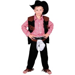 DEGUISEMENT COWBOY CHEMISE GILET CHAPS TAILLE 128