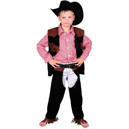 DEGUISEMENT COWBOY CHEMISE GILET CHAPS TAILLE 140