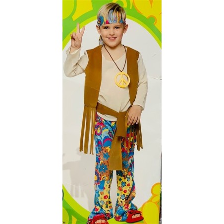 DEGUISEMENT GARCON HIPPY BOY PEACE AND LOVE TAILLE 3-4 ANS 