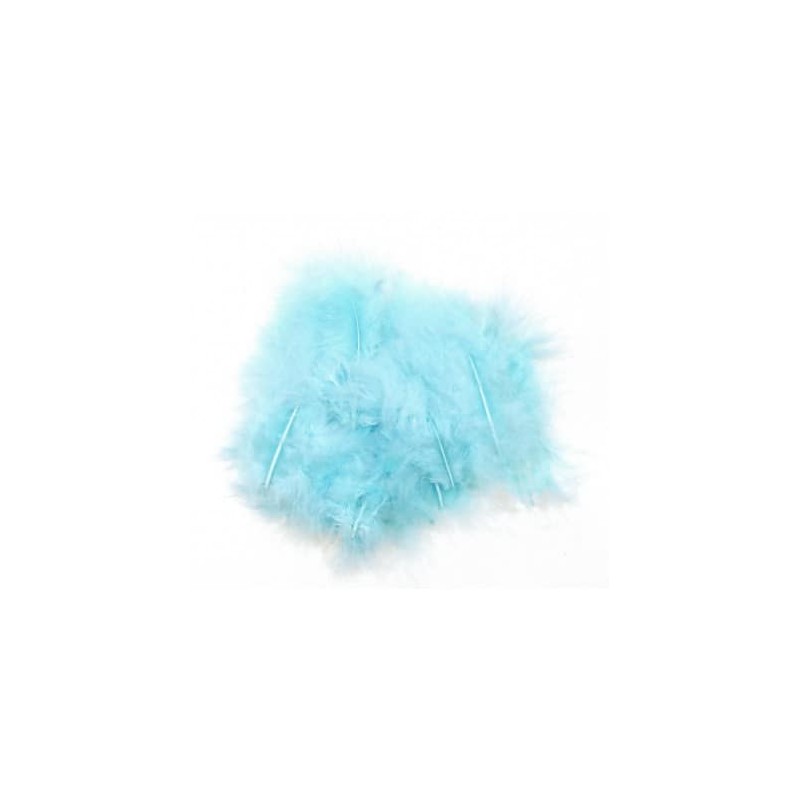 20 PLUMES PIED DE POULE COULEUR TURQUOISE