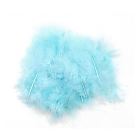 20 PLUMES PIED DE POULE COULEUR TURQUOISE