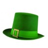 CHAPEAU HAUT DE FORME FEUTRE VERT ST PATRICK AVEC BOUCLE