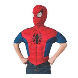 KIT SPIDERMAN PLASTRON + CAGOULE TAILLE 8/10 ANS