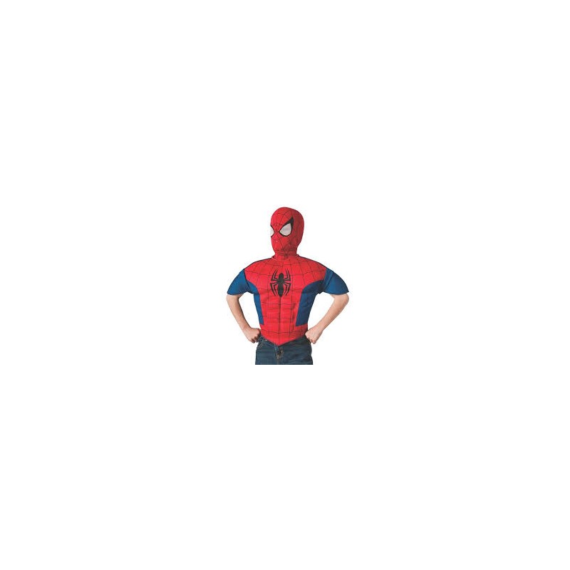 KIT SPIDERMAN PLASTRON + CAGOULE TAILLE 8/10 ANS