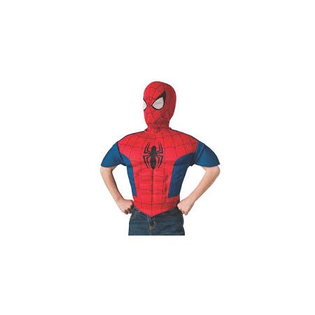 KIT SPIDERMAN PLASTRON + CAGOULE TAILLE 8/10 ANS