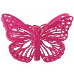 SACHET DE 6 PAPILLONS METAL FUSCHIA