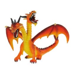 FIGURINE DRAGON A DEUX TETES ORANGE