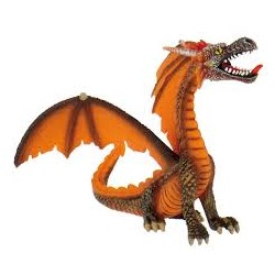 FIGURINE DRAGON ORANGE ET GRIS