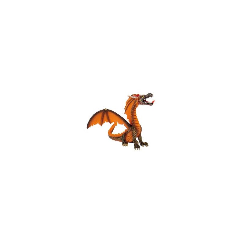 FIGURINE DRAGON ORANGE ET GRIS