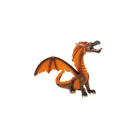 FIGURINE DRAGON ORANGE ET GRIS