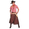 DEGUISEMENT ENSEMBLE COWGIRL JUPE PORTEFEUILLE CHEMISE VICHY ROUGE TAILLE 40/42