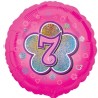 BALLON METALLIQUE CHIFFRE ROND 45 CM 7 SUR FOND ROSE