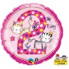 BALLON METALLIQUE RACHEL 2 ANS CATS ROSE 46 CM