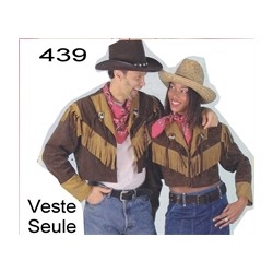 DEGUISEMENT VESTE DE COWBOY FRANGEE TAILLE 46