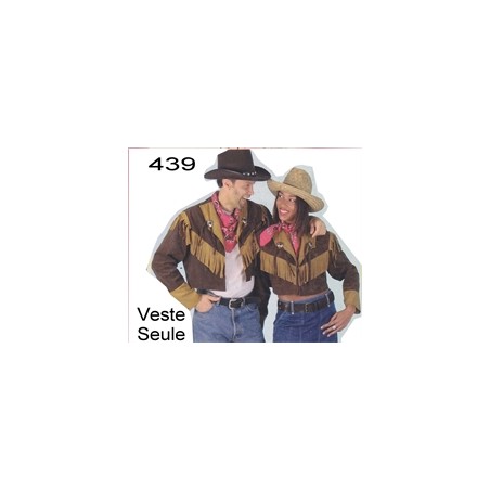 DEGUISEMENT COWBOY VESTE FRANGEE TAILLE 54