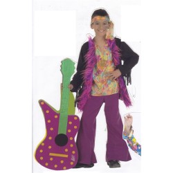 DEGUISEMENT HIPPIE FOURRURE VIOLETTE TAILLE 7-9 ANS