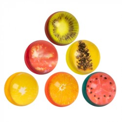 6 BALLES REBONDISSANTES FRUITS