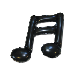 BALLON METALLIQUE NOIR NOTE DE MUSIQUE DOUBLE 50X45 CM