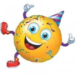 BALLON METALLIQUE SMILEY AVEC CHAPEAU 97 CM 