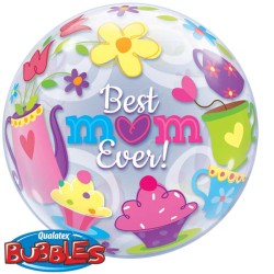 BALLON BUBBLES BEST MOM EVER 56CM